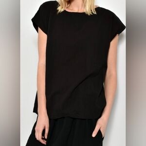 Solid Black Cotton Tunic By UZI NYC